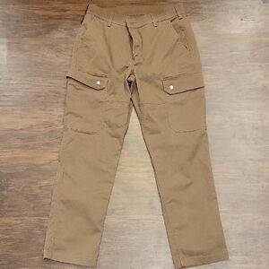 Duluth Trading Co "40 Grit" Brown Cargo Carpenter Pants Straight Leg 34x32 EUC